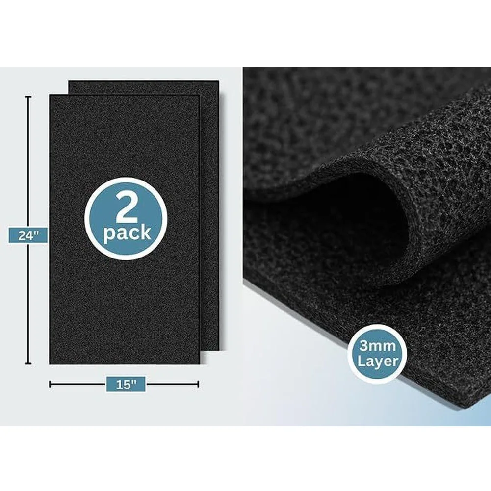 Reusable Activated Carbon Ventilation Filter Cotton 24*15 Inches, For Window RV Air Conditioning Replacement Parts