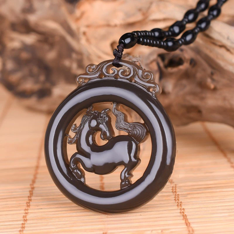 Smoke Purple Hollow Zodiac Horse Pendant for Men and Women, Perfect for Success, Popular for Versatile Pendant