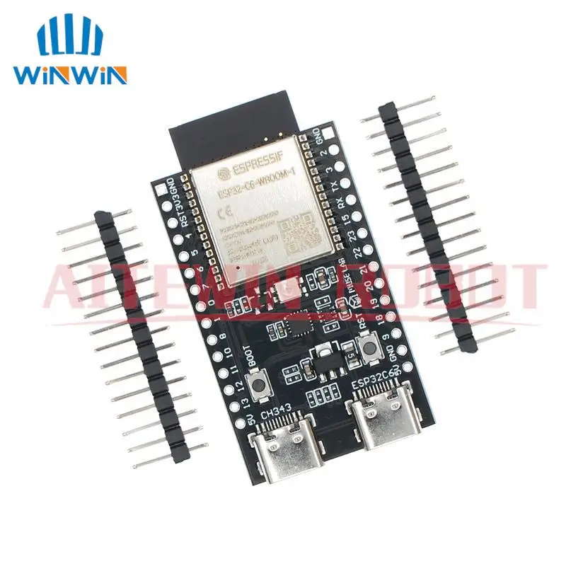 ESP32 ESP32-C6 WiFi+Bluetooth Internet Of Things Dual Type-C Development Board Core Board ESP32-C6-DevKit C N4R2 For Arduino