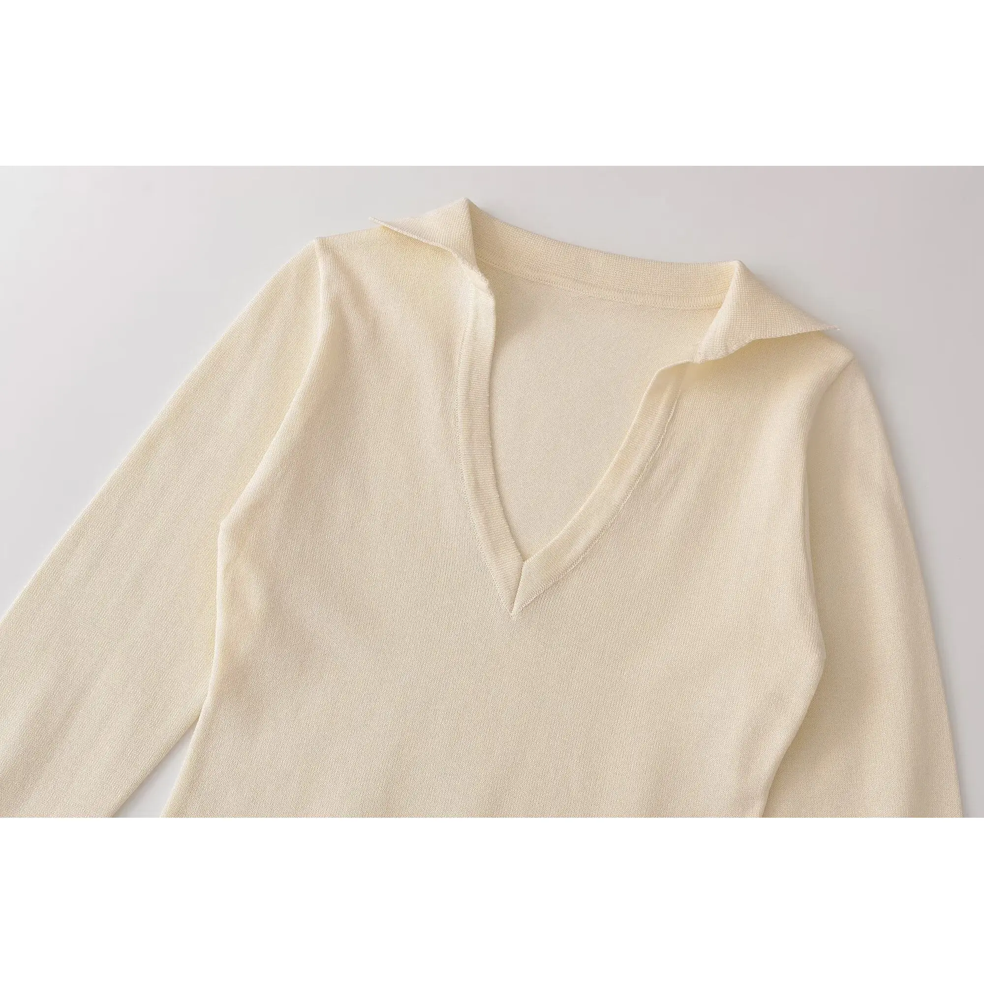 KASLEAD Women's Long Sleeve  Shirt Button Cuff Versatile Style 1058804 Autumn Season Polyester Fiber Casual Tee