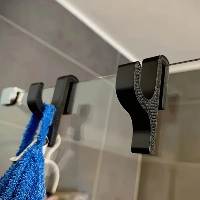 3D-Duschtür-Handtuchhaken für 8 mm Glastüren, Badezimmer-Aufhänger für Kleidung, Handtuch, Bademäntel, Wäsche, Schlafsaal, Wohnung