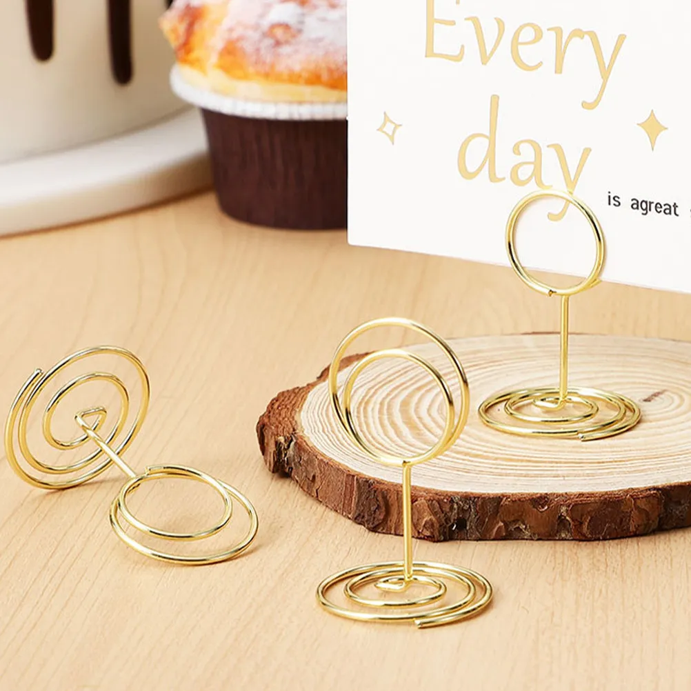 10Pcs Peacock Round Memo Clips Carbon Steel Wire Metal Photo Holder Stands for Table Number Place Cards Table Number Holders