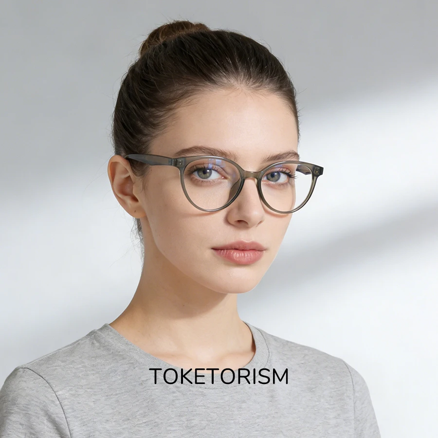 Toketorism Fashion Women's Prescription Glasses UV400 Protection Optical Lenses With Recipe