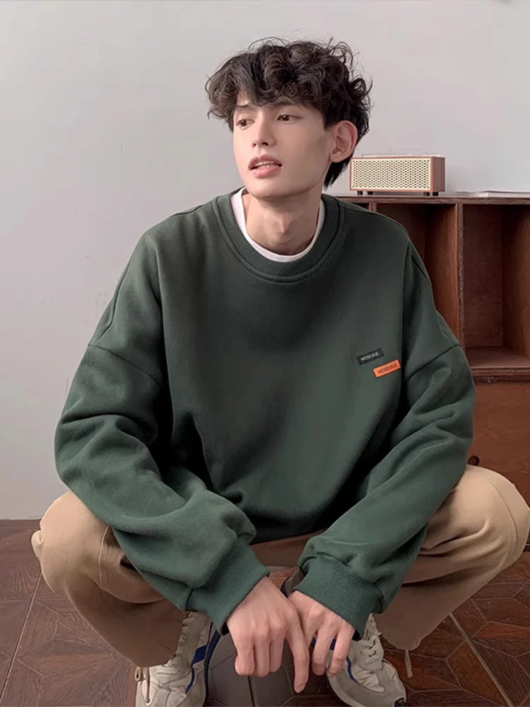 

Ретро-американский оливковый худи оверсайз для мужчин, весенне-осенняя свободная верхняя одежда, модный бренд, молодежный повседневный стиль