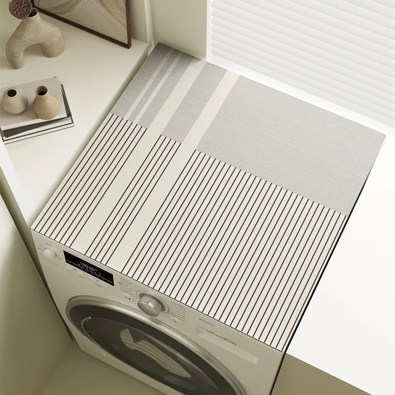 Japanese Style Diatom Mud Washing Machine Cover Absorbent Pad Leave-In Sun Protection Refrigerator Bedside Table Cover