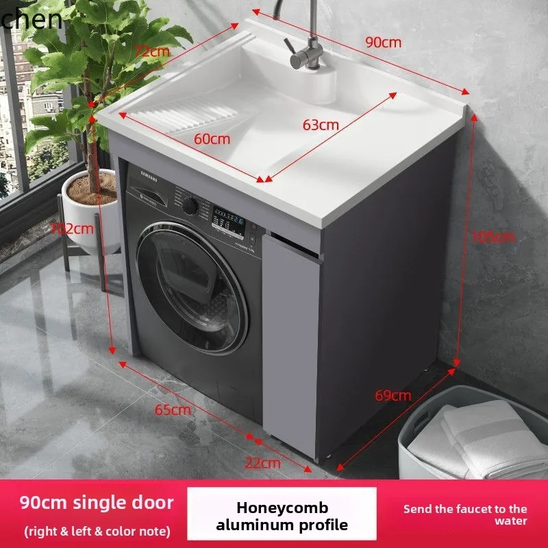 ZMLDual Washing Machine Integrated Cabinet Combination Washer Dryer Flat Large Sink Basin