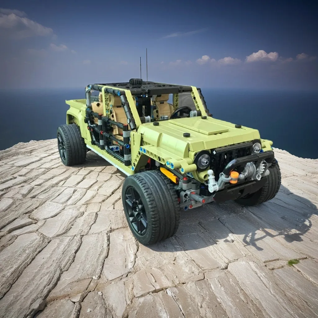 1855pcs MOC Technical Model Jeeped Wrangler Bruiser Conversion Building Blocks Christmas Gift Architecture Toys Creative Idea
