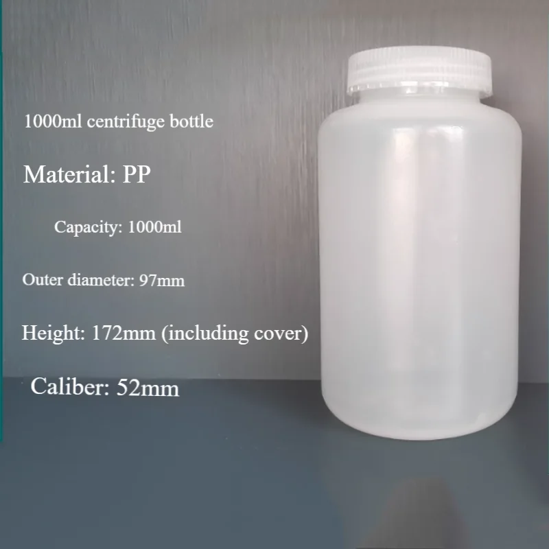 1000 مللي زجاجة الطرد المركزي منخفضة السرعة مقاومة درجات الحرارة العالية زجاجة أخذ العينات البلاستيكية كوب الطرد المركزي 1L زجاجة الطرد المركزي