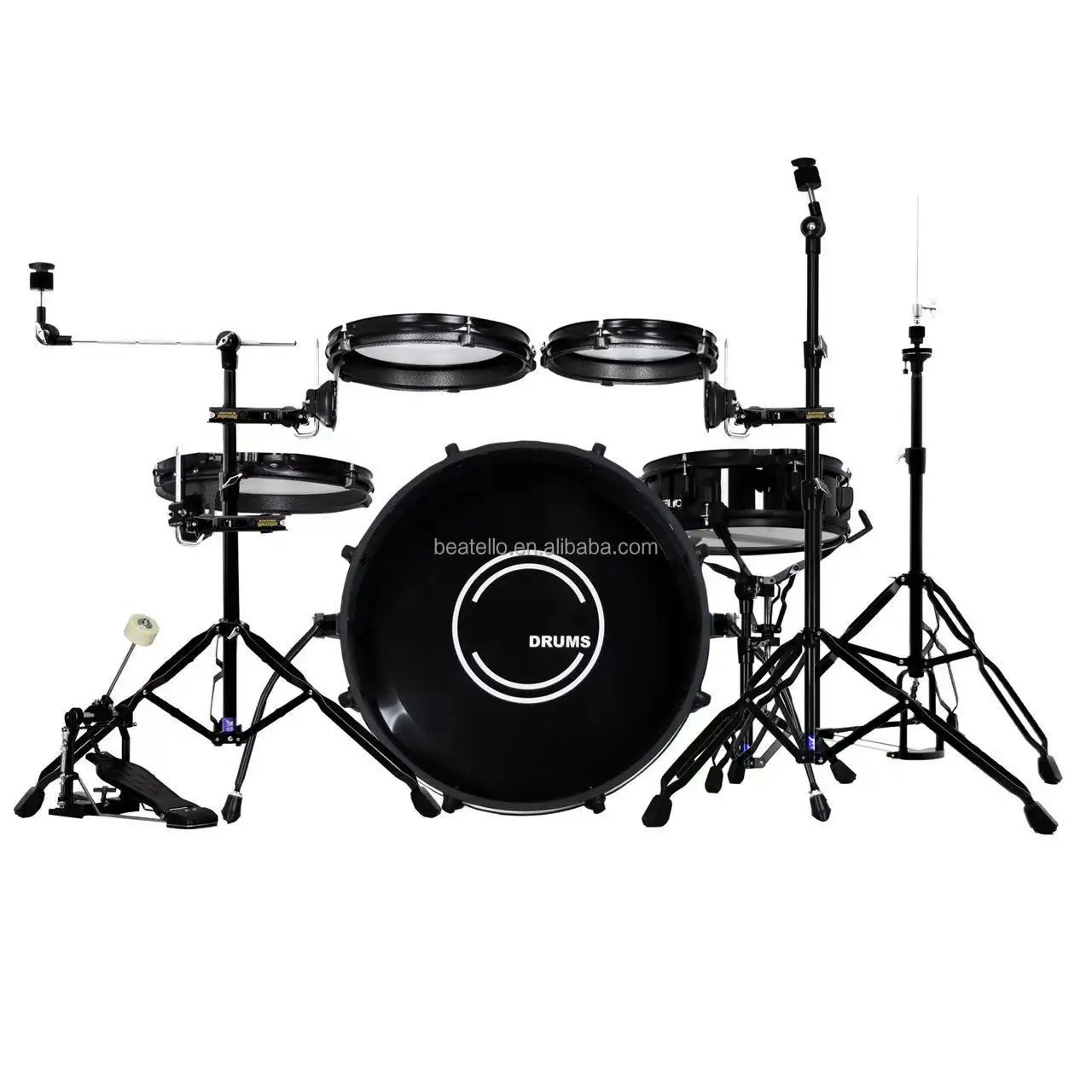 Professional Portable Travel 5‑Piece Acoustic Tablet Drum Set Percussion Kit for Home Outdoor Music Practice Performance