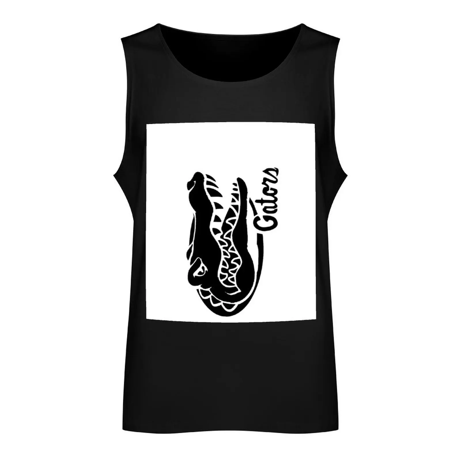 Gator bait crocodile and elegator black and white Tank Top Man summer clothes Men's gym clothing