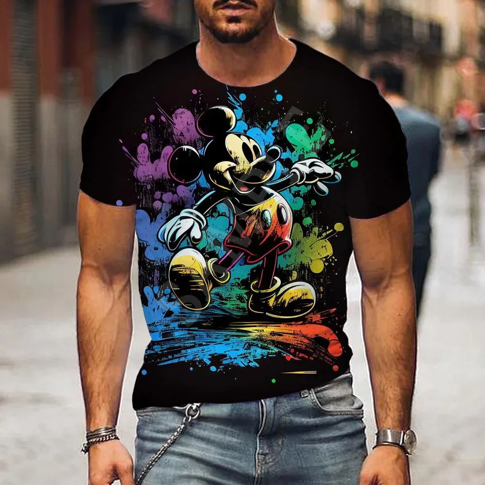 

Men's Disney Mickey Mouse 3D Print T-Shirt Summer Daily Loose Short Sleeve Kids Male Tops Casual Tees Unisex Clothing Apparel