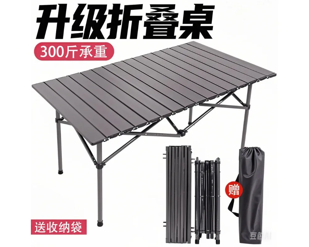 Camping tables and chairs Outdoor folding egg roll table Picnic table Portable table and chair integrated full set of equipment