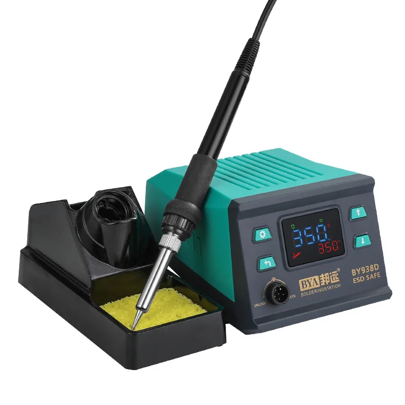 

New Upgrade BY938D Digital Soldering Station 75W Adjustable Temp 100-520℃ Solder Iron Welding Pen