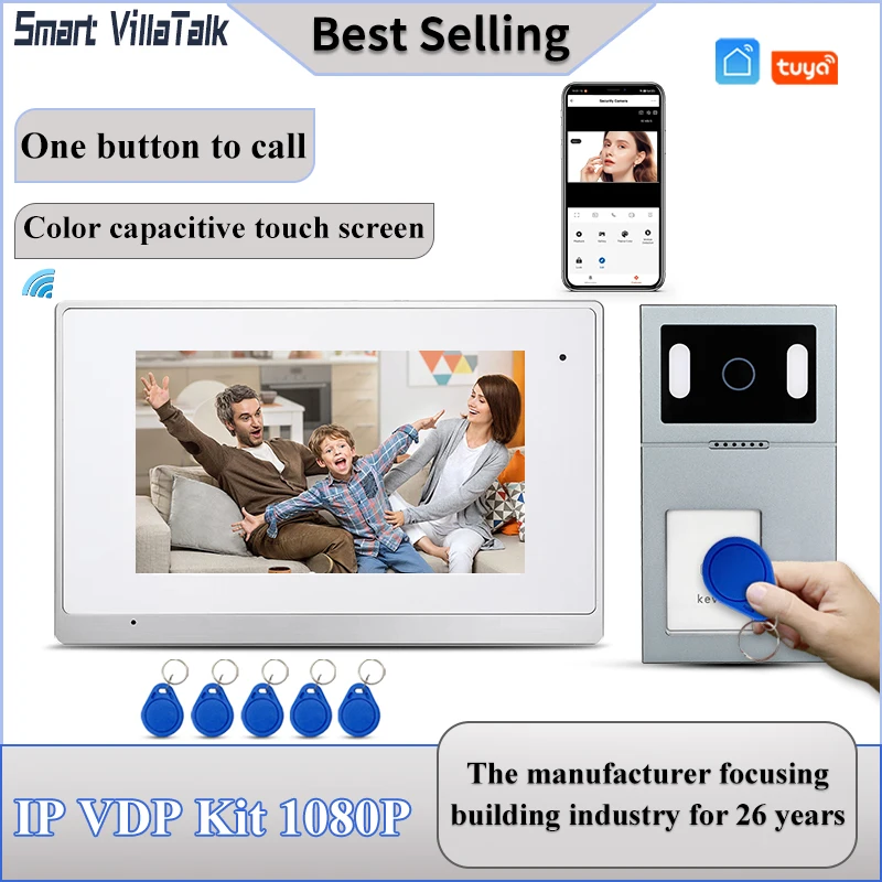 

High Quality Video Intercom and Door Phone 1080P Smart Video Doorbell with 7 Inch Tuya WiFi Features Night Vision for Villas