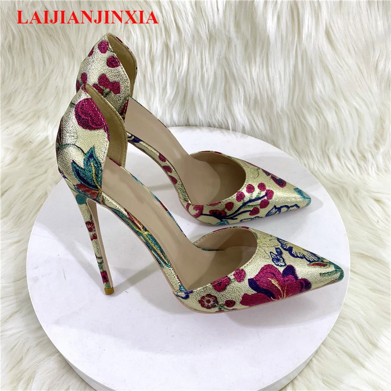 

New Graffiti Print Women Extremely High Heels 8cm 10cm 12cm Customize Fashion Pointed Toe Chic Pumps Party Stiletto Shoes