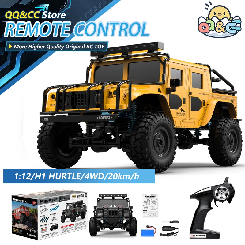 

H1 HURTLE 1/12 RC Car Full Scale 4WD Climbing High-speed Off-Road Drift Vehicle Radio Control Metal Bumper RC Truck Kids Toys