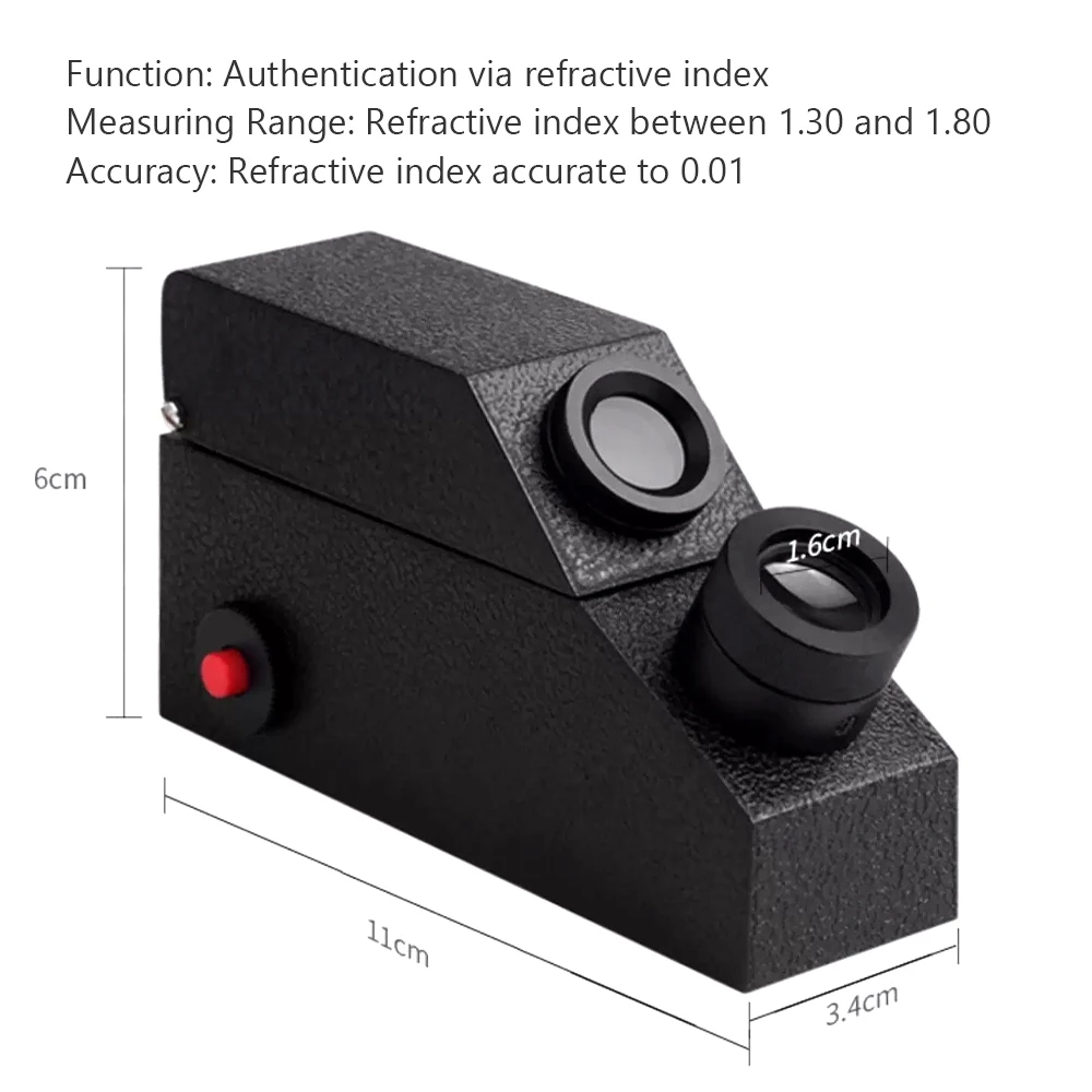 Gem Refractometer Jeweler's Diamond Tester for Gemological Lab Jewelry Appraisal RI Measuring Instrument