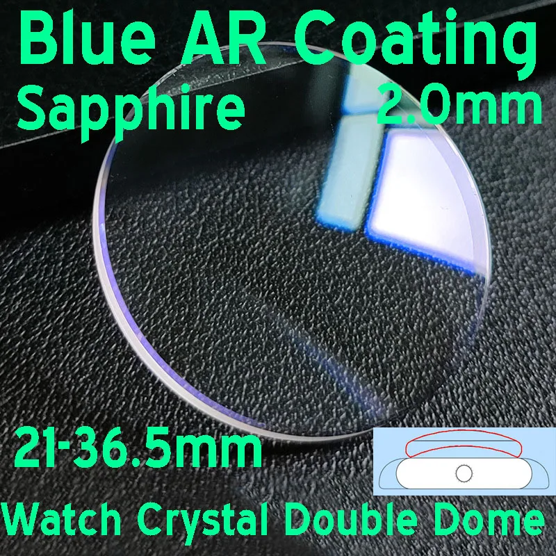 2mm-thick-double-dome-sapphire-watch-crystal-lens-21mm-365mm-blue-ar-coated-watch-glass-replacement-parts-repair-tool