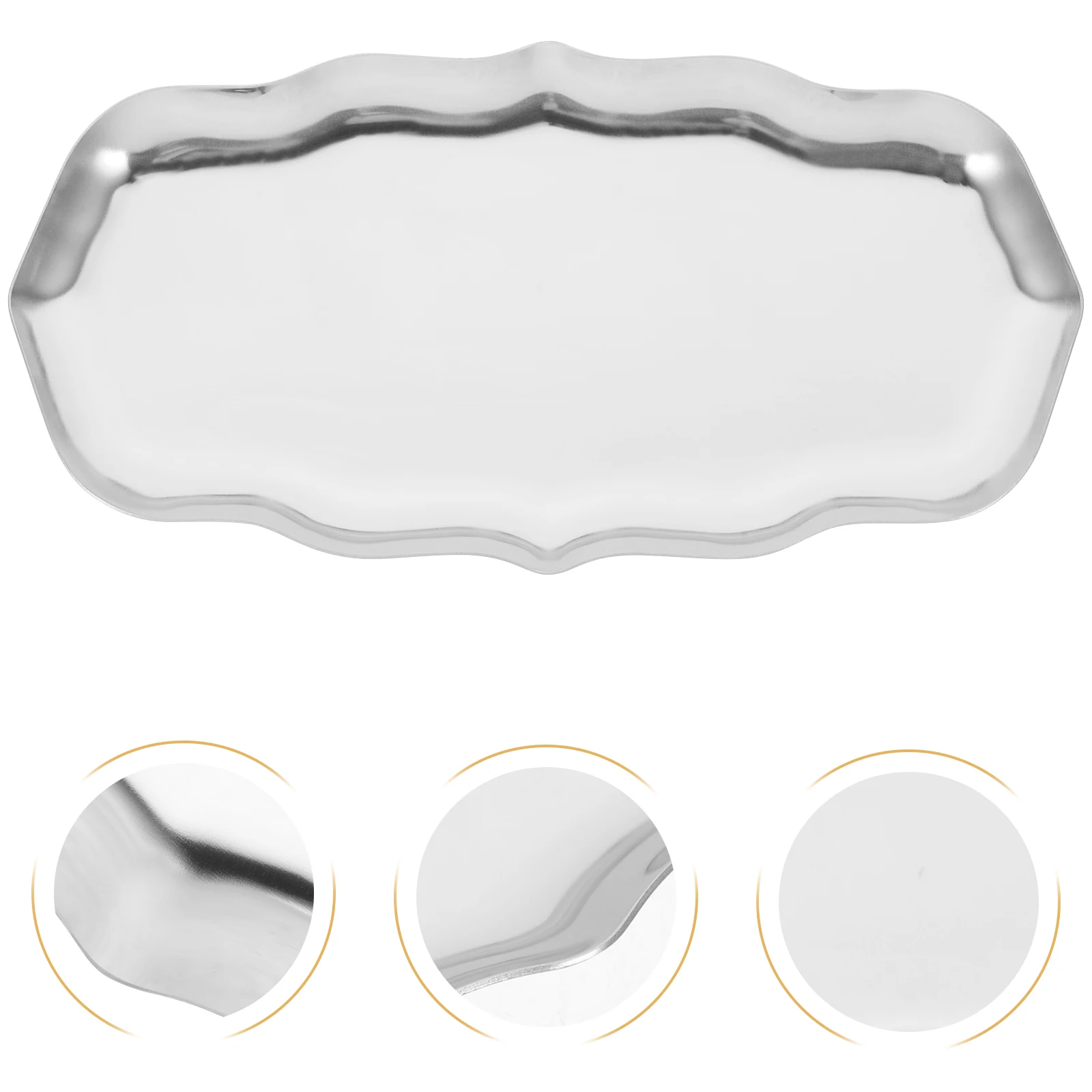 

Jewelry Storage Display Plate Tray Stainless Steel Dish Small Trinket Holder Organizer Arrangement Trays