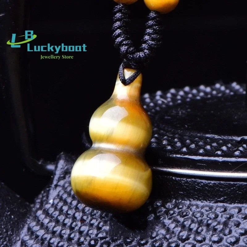 الطبيعية عين النمر حجر اليشم القرع قلادة قلادة موضة سحر المجوهرات منحوتة تميمة الحظ هدايا للنساء الرجال حبل مجاني