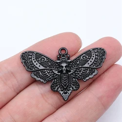 WYSIWYG 5pcs 27x43mm 4 Colors Skull Butterfly Charms Moth Skull Pendant For DIY Jewelry Making Handmade Jewelry Craft Findings