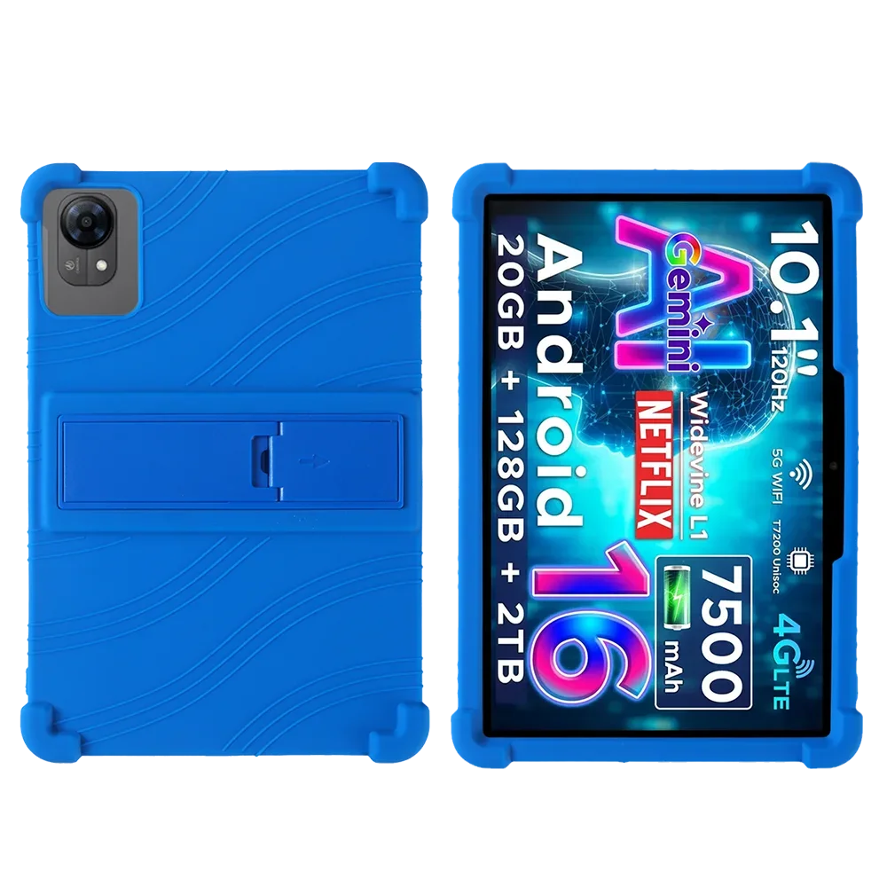 For Nesusthin Tablet P10 Pro 10.1inch Tablet Case for Kids Friendly Soft Silicone Adjustable Stand Cover Protective Sleeve