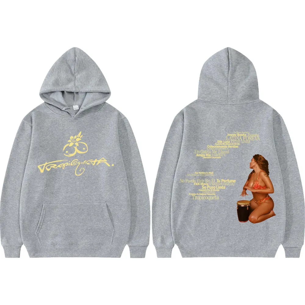 Singer Karol G Tropicoqueta 2025 New Album Hoodie Harajuku Hip Hop Hooded Sweatshirts Men Women Clothing Fashion Y2k Pullovers