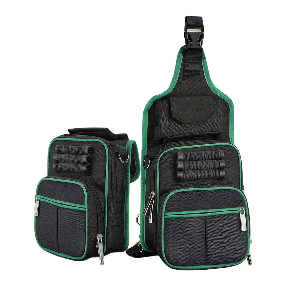 1pc Portable Electrician's Waist Bag Crossbody Multifunctional Tool Storage Bag With Multiple Compartments Adjustable Straps