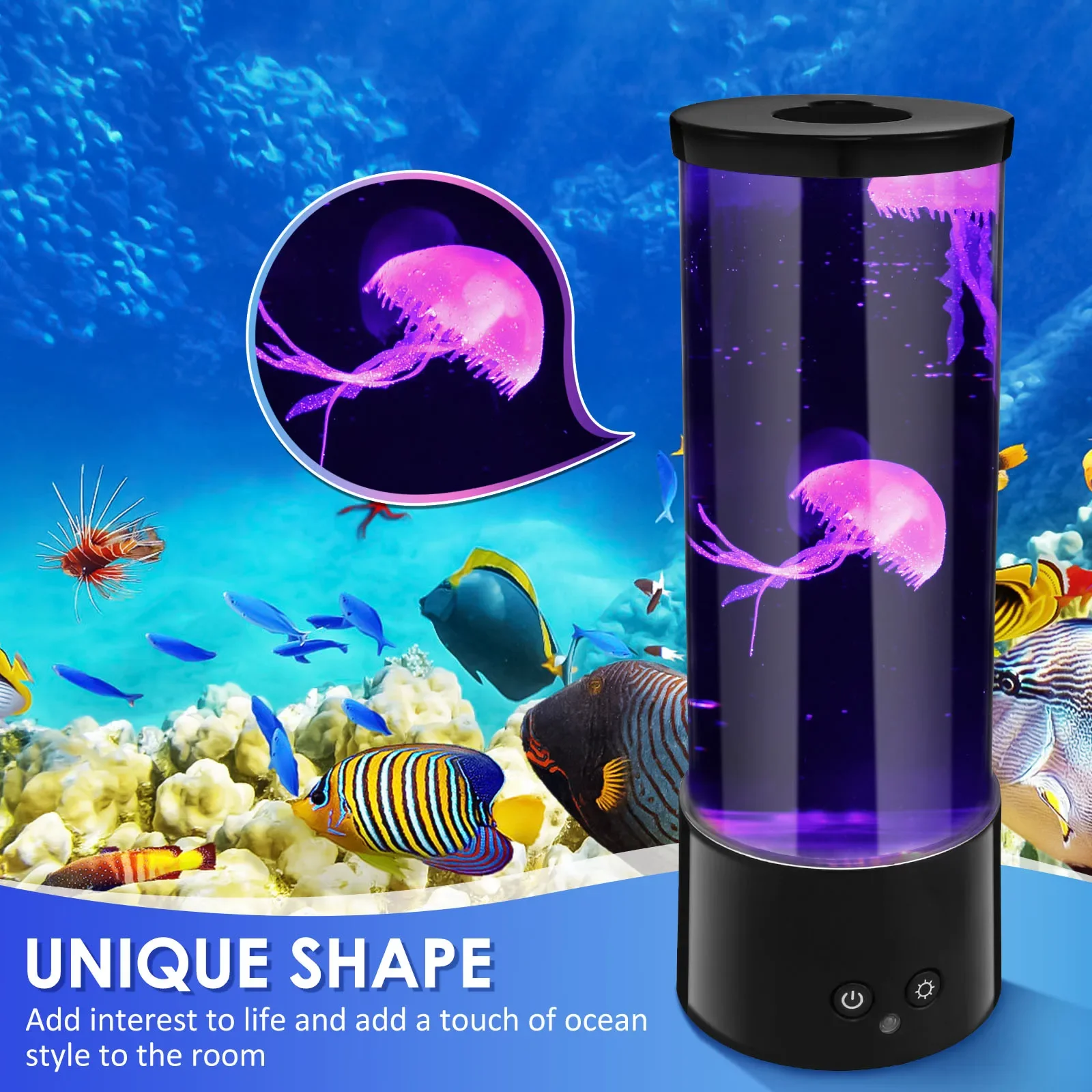 

Лампа в виде медузы, аквариум, обновленная 6-цветная настольная лампа для настроения, тихая желеобразная лампа для аквариумов, умный пузырь, медуза, ночные огни