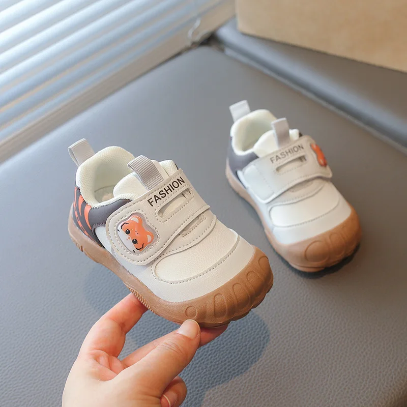 Cartoon Kids Casual Shoes Rabbit Panda Tiger PU Baby Boys Girls Sneakers Soft Hook Loop Toddler Children Sport Shoes