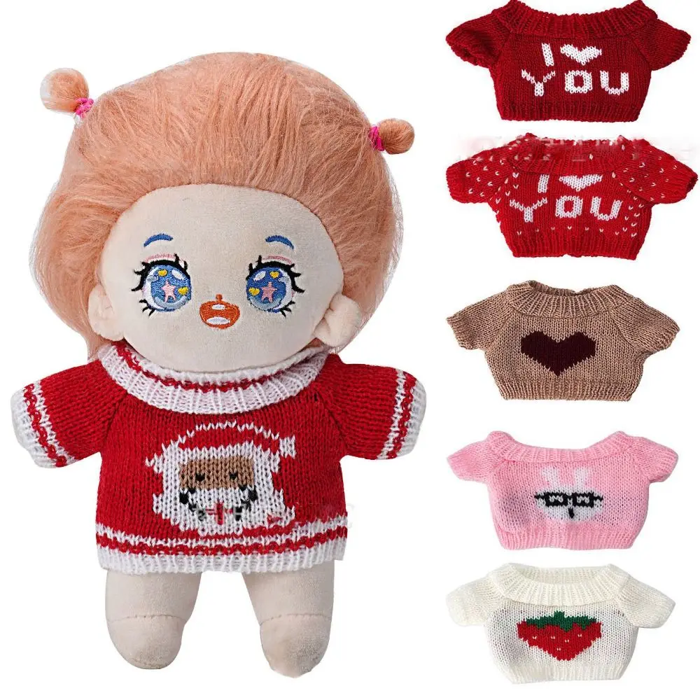 20cm Cotton Doll Fashion Knitted Coat Sweaters Outfits Winter Warm Tops for Idol Dolls Clothes Accessories Baby Kid DIY Toys