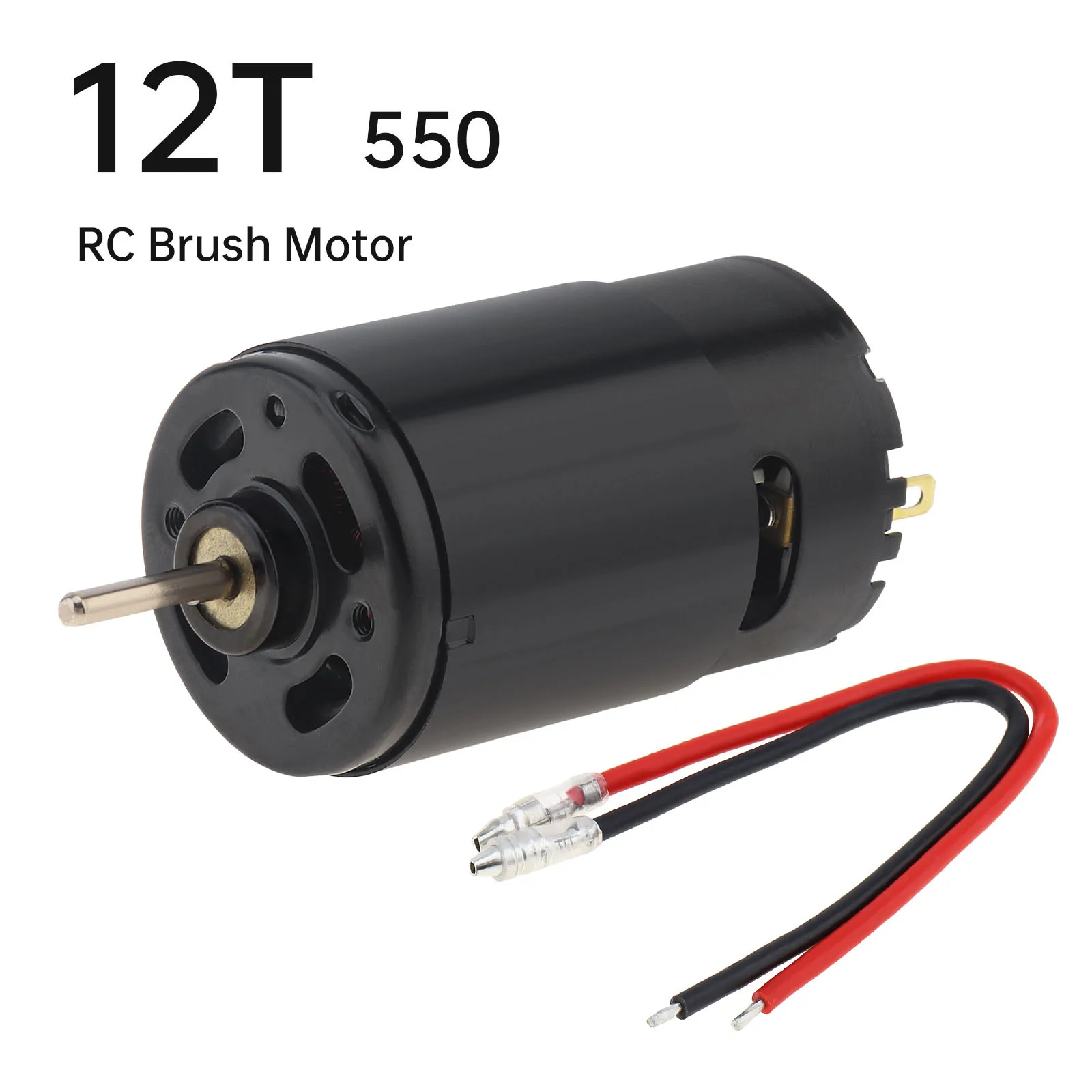 12T 550 Brushed Motor 6- 8.4V 22500RPM 3.17mm Output Shaft DC Motor for 1/10 RC Trail Crawler Car / RC Off-Road Climbing Car