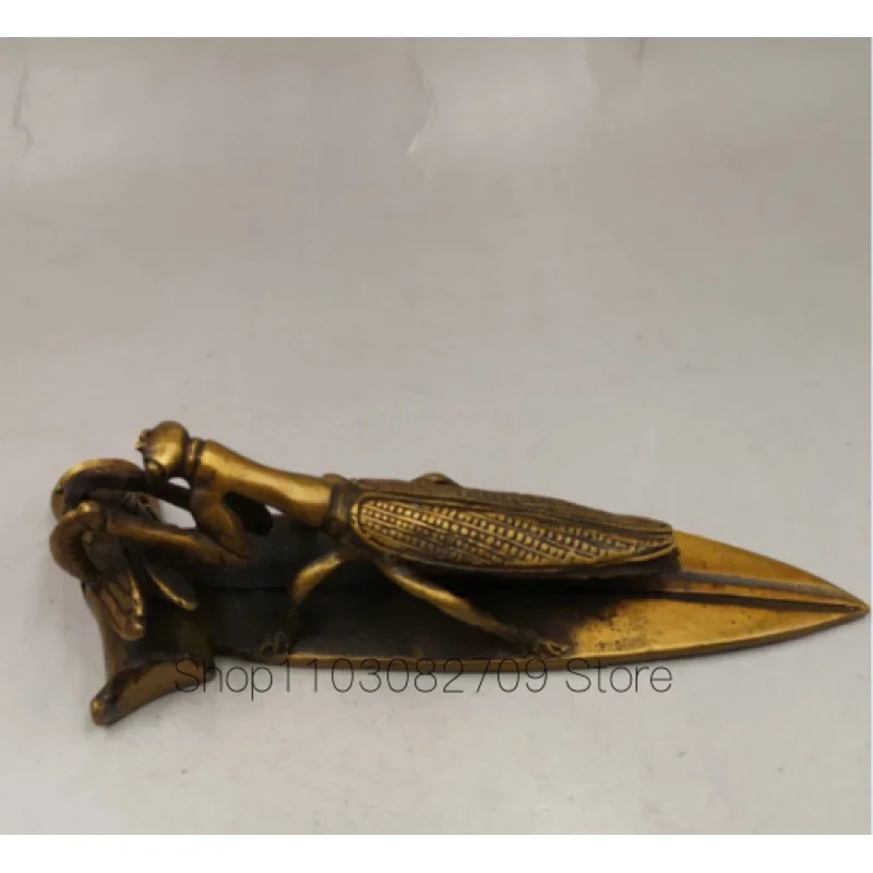 Antique Brass Paper Weight Mantis Catch Cicada Paper Weight Learning Decorations