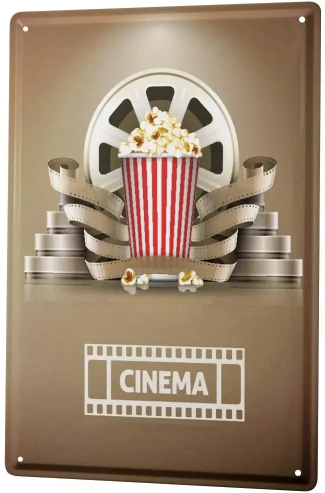 Desde 2004 hojalata cocina pop Corn Cinema sign sign