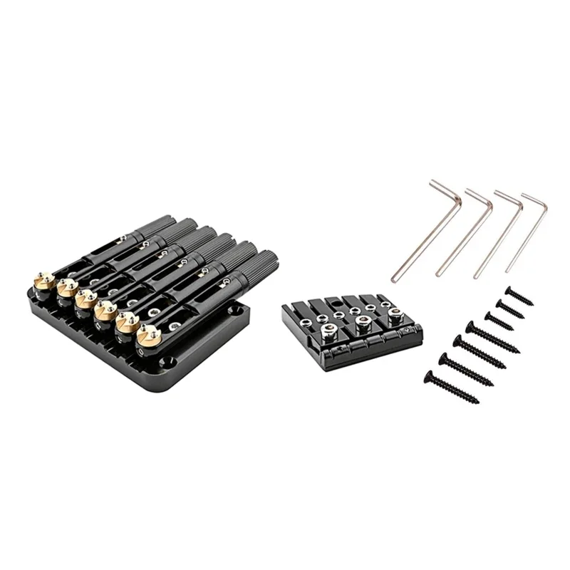 6 Strings Saddle Headless Guitar Bridge Tremolo System With Tailpiece For Electric Guitar Replacement Tools Parts