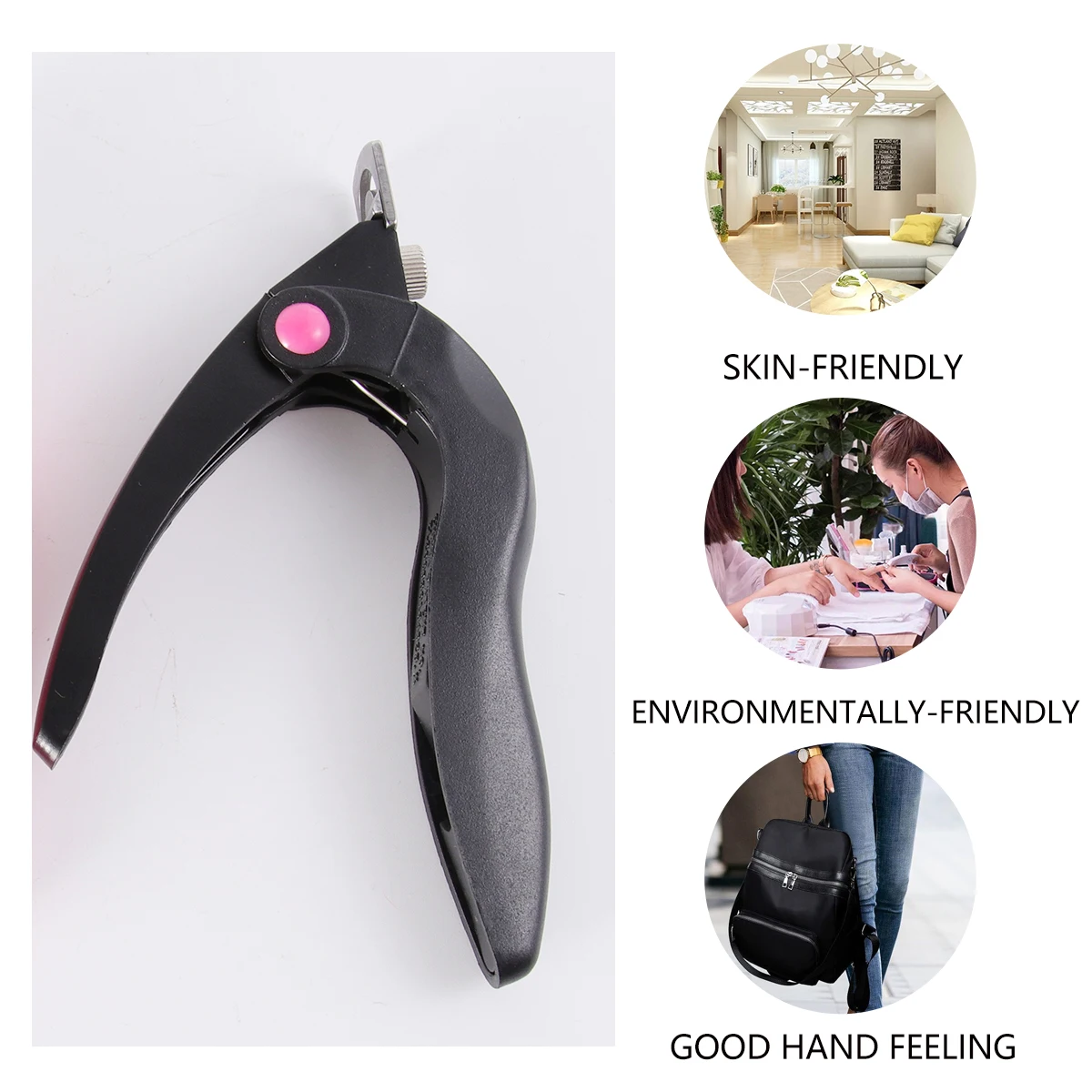 2 قطع المهنية الفن القواطع U-شكل الاكريليك مسمار كليبرز دائم الربيع شفرة المحمولة تلميح المتقلب جولة مستقيم قطع تصميم