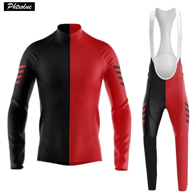 Men's Cycling Long Sleeve Set Spring MTB Bike Padded Pants Cycling Jersey Set Riding Shirt Racing Clothing Bicycle Suits