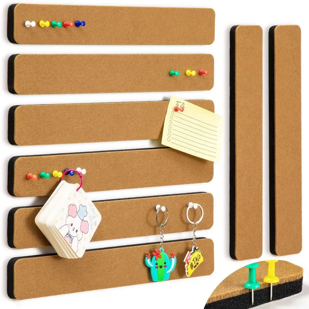 

Cork Material Self Adhesive Cork Board Self Adhesive Frameless Hanging Thumbtacks Board Removable Wall Message Board