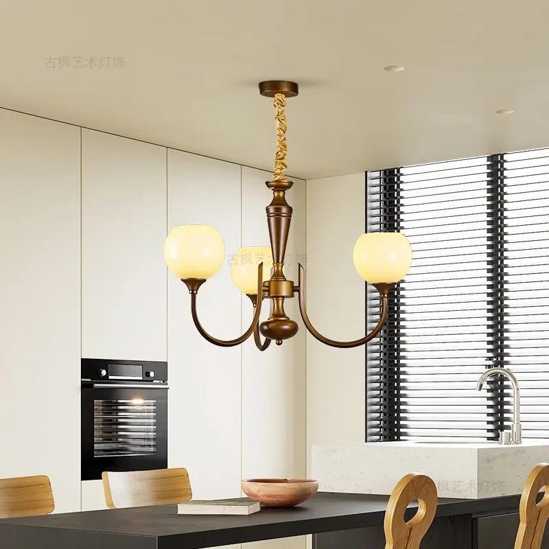 TEMAR Contemporary Pendent Lamp American Retro LED Living Room Restaurant Bedroom Study Villa Hotel Model Houses Chandelier