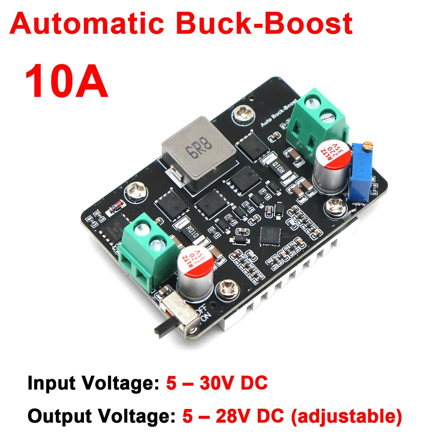 10A DC TOP DC Buck-Boost Converter SC8701 Adjustable Power Supply 5-28V For Car Boat RV Solar Panel Voltage Stabilizer 12V 24V