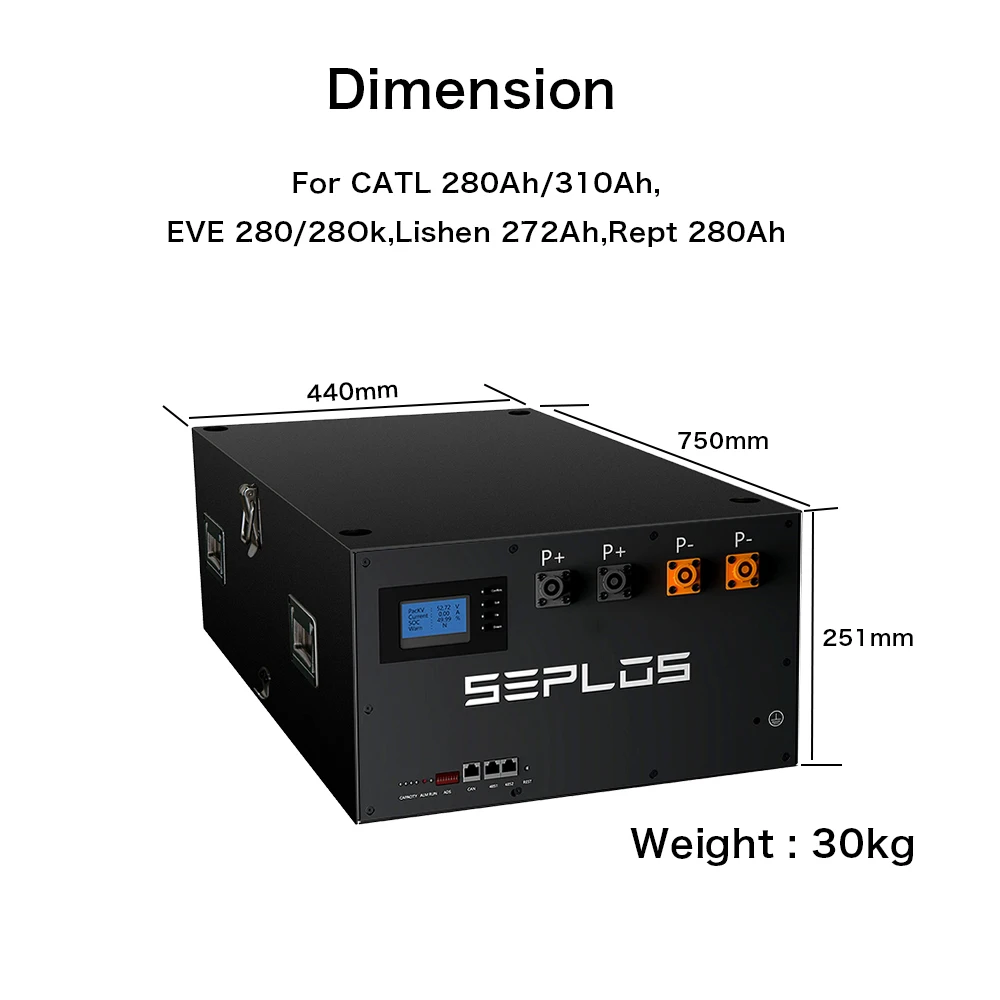 EU Stock 3.0 Seplos BMS Kits Lifepo4 Battery 48V EVE280AH EVE314 GradeA 2A Active Balancer Solar D Eye G Rowatt Energy Storage