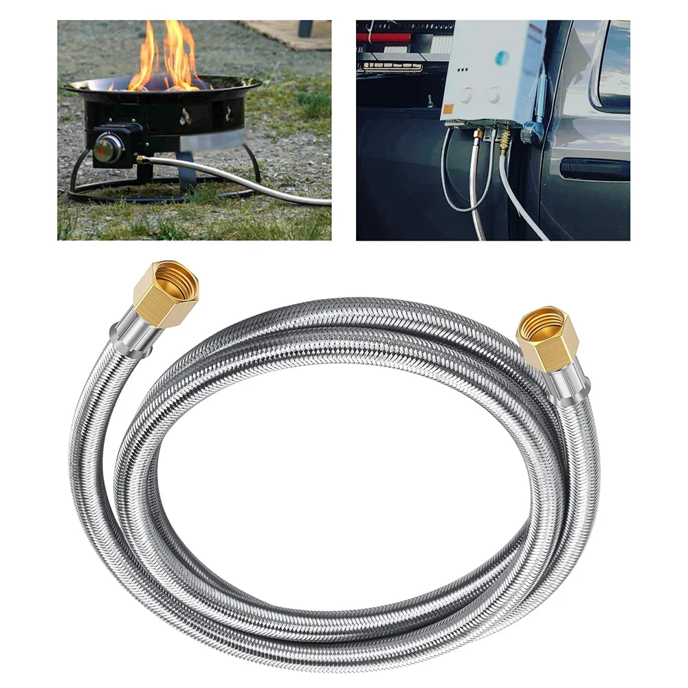 6FT For Braided Propane Hose Extension Flexible & For Ideal For Grills & RVs Gas Extension Hose For Propane Long 6FT Stove