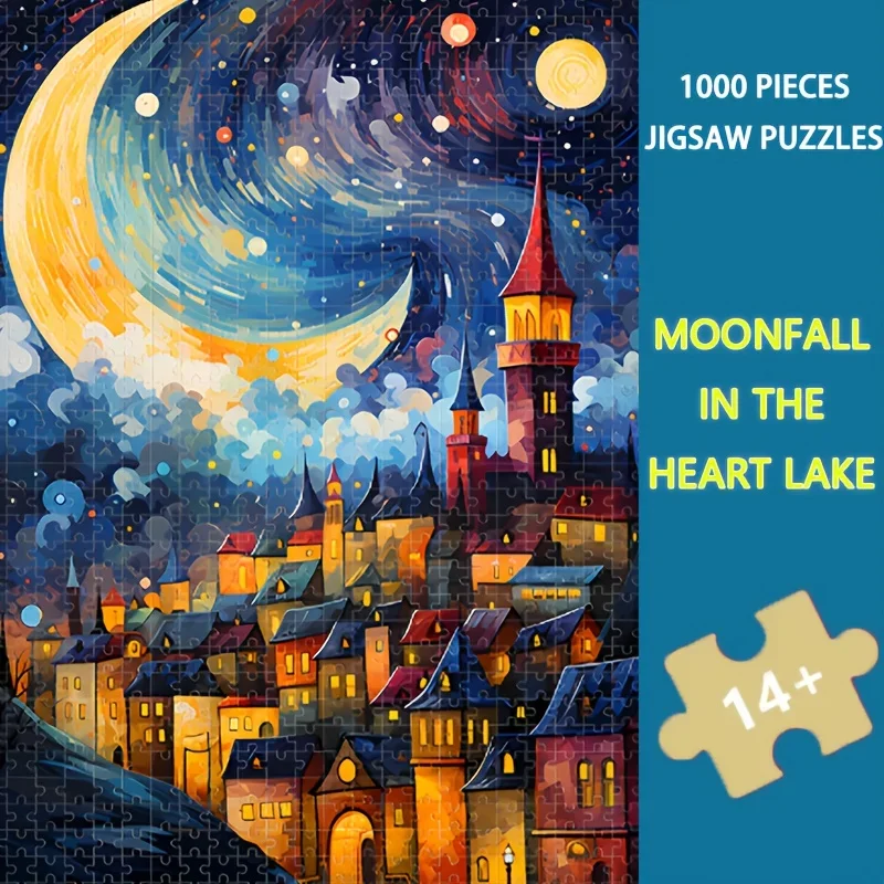 

75x50 см 1000 шт. Moonfall in the Heart Lake Puzzle Lovers' Lake Reflection может художественный декор для спальни в рамке подарок на годовщину