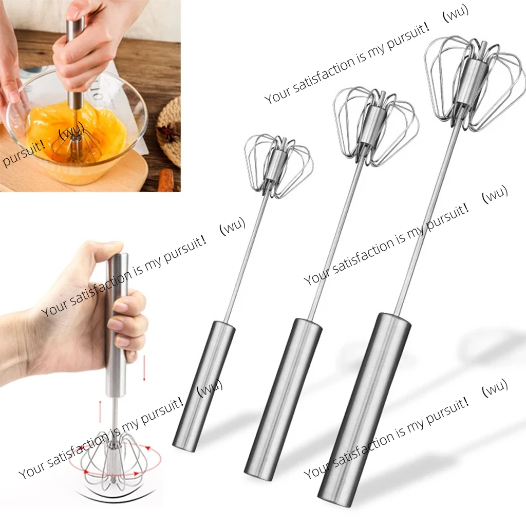

Semi automatic egg beater, manual stainless steel cream utensil, automatic rotating kitchen egg mixing tool