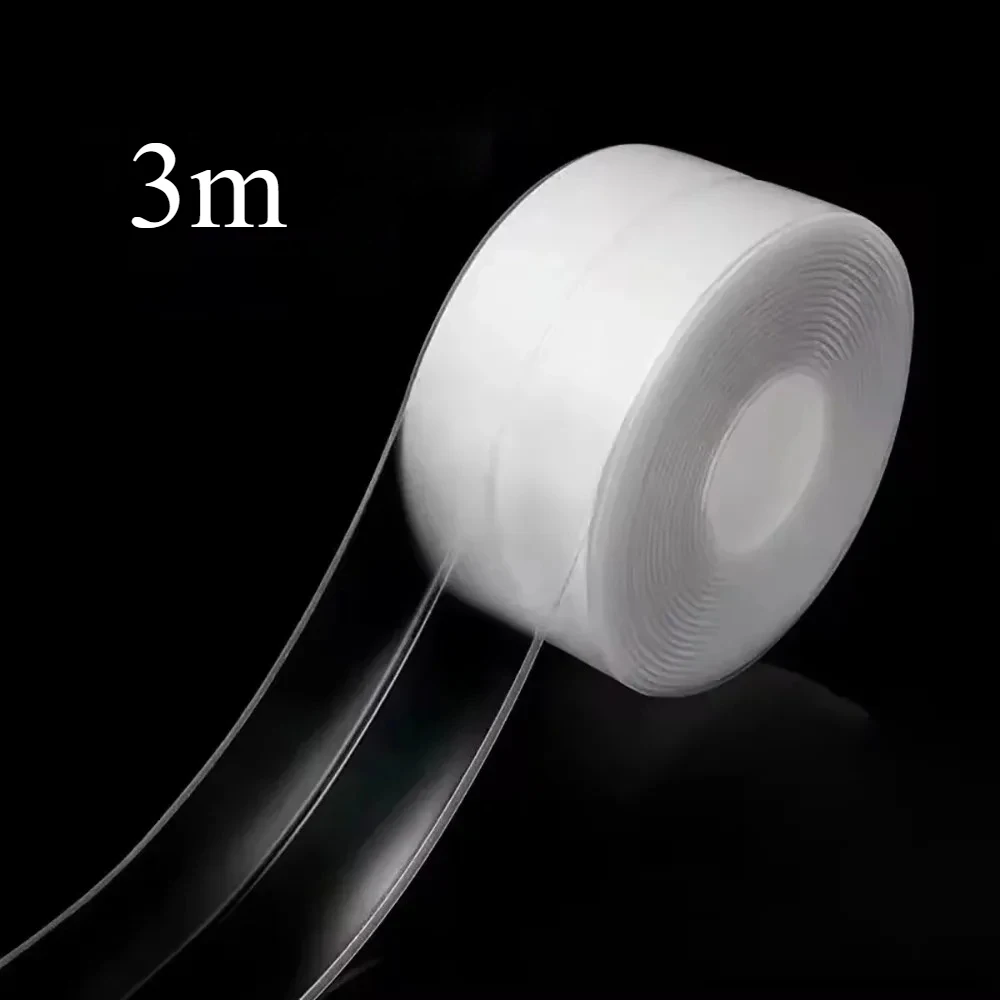 Transparent Sealing Tape Waterproof Strip Kitchen and Bathroom Waterproof and Mildew proof Tape Suitable for Rooms and Bathrooms