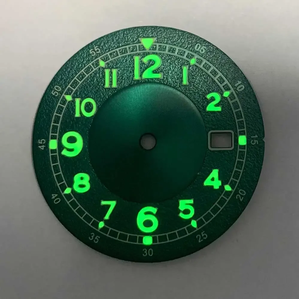 33.5mm Watch Dial Green Luminous Men’s Watch Replacement Accessories Watches Faces for NH35/NH36/7S/4R Movement