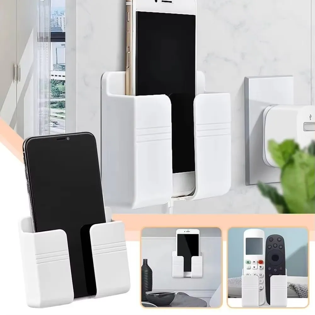 1/3/5/6Pcs Multi Functional Non Perforated Wall Mounted Storage Box, TV Remote Control, Mobile Phone Plug, Charging Dock