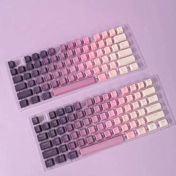 Gradient Eye Shadow PLUS Keycaps Side Top Character Translucent Backlit Key cap PBT OEM profile For MX Switch Keyboard