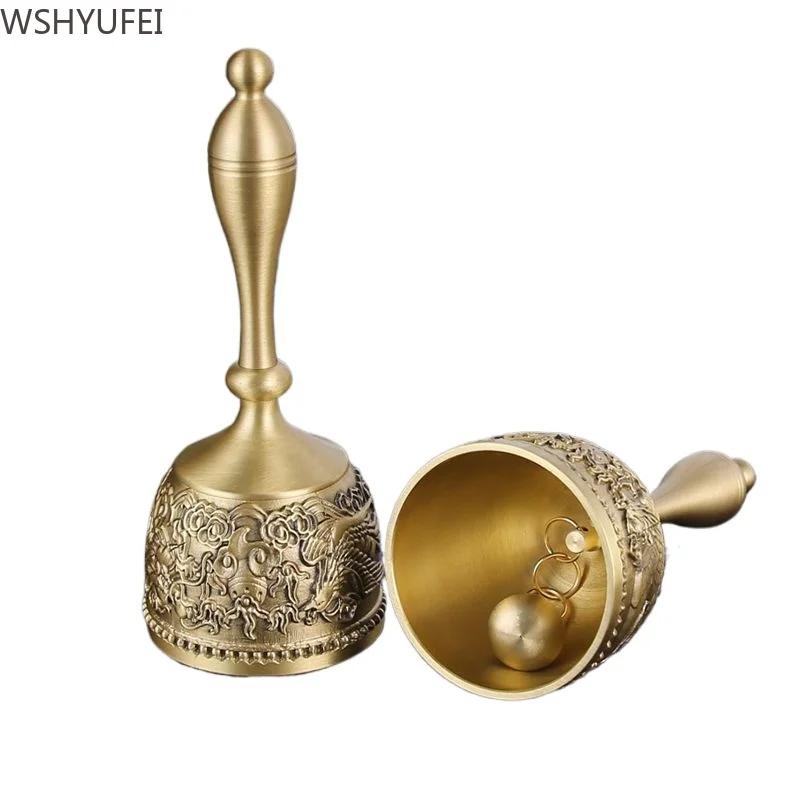 Chinese Style Dragon and Phoenix Bell/retro Handheld Bell/metal/super Loud Ornament for Class,conference Bell for Serving Dishes