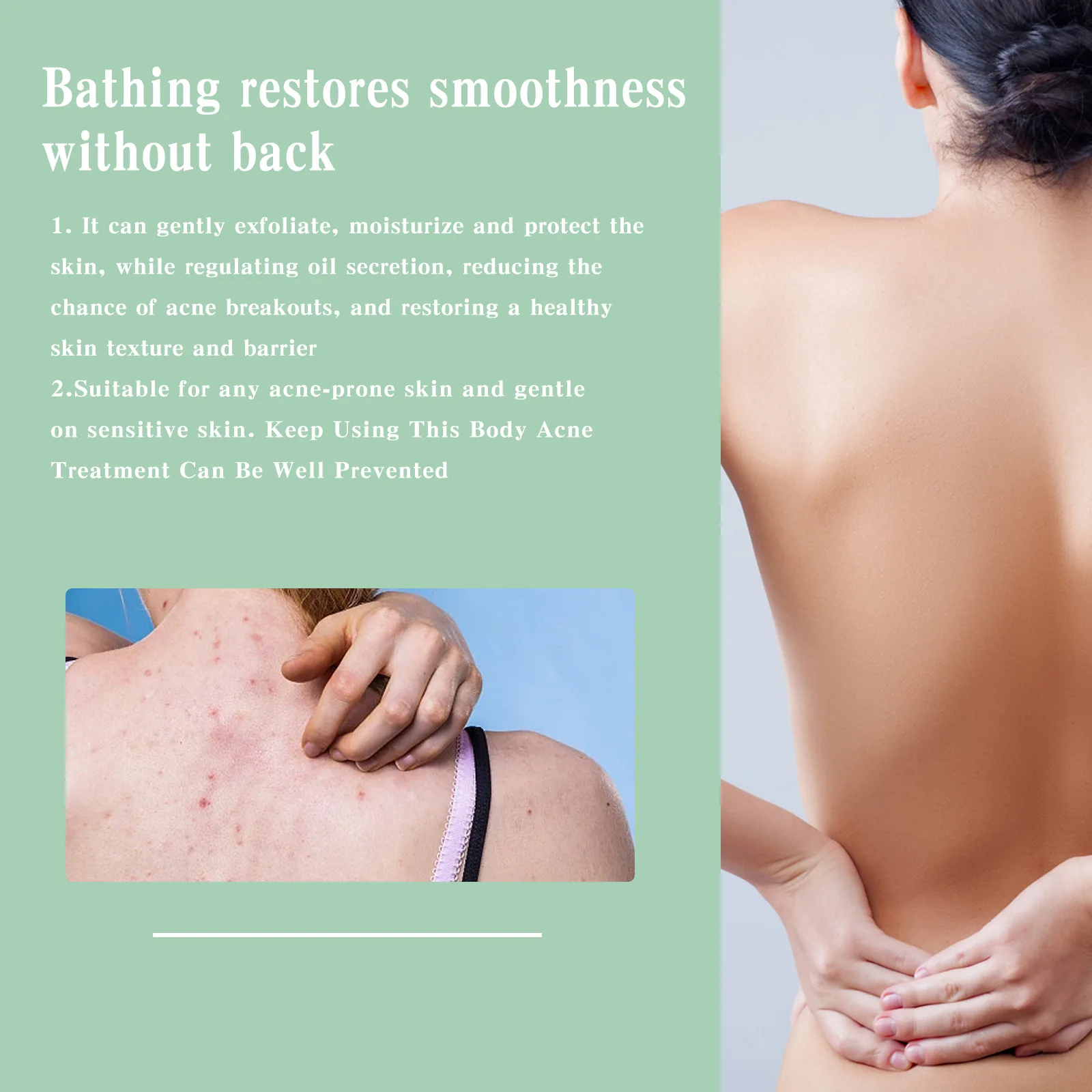 Back Acne Treatment Spray Salicylic Acid Fade Acne Mark Repair Pimple Spot Shrink Pore Moisturizing Soothe Body W-hitening Serum